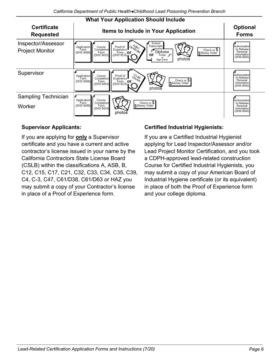 Form CDPH8488 Download Fillable PDF or Fill Online Application for Lead
