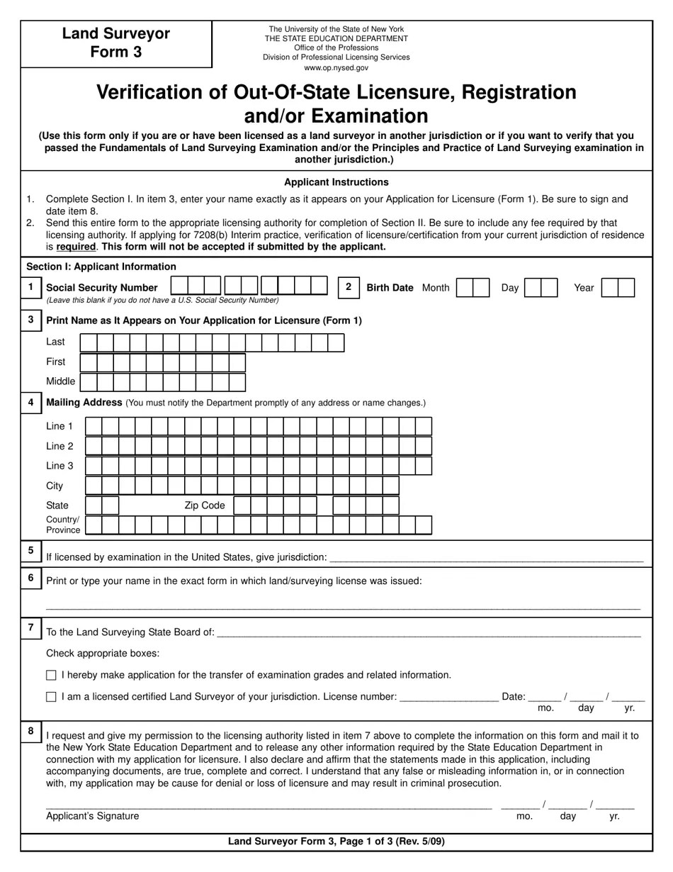 Land Surveyor Form 3 Fill Out, Sign Online and Download Printable PDF