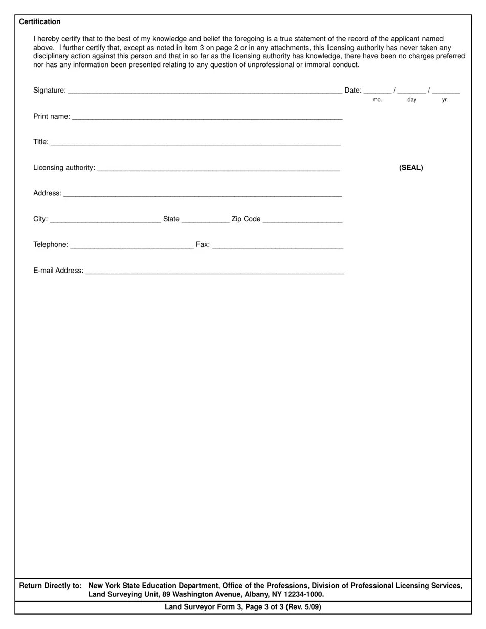 Land Surveyor Form 3 Fill Out, Sign Online and Download Printable PDF