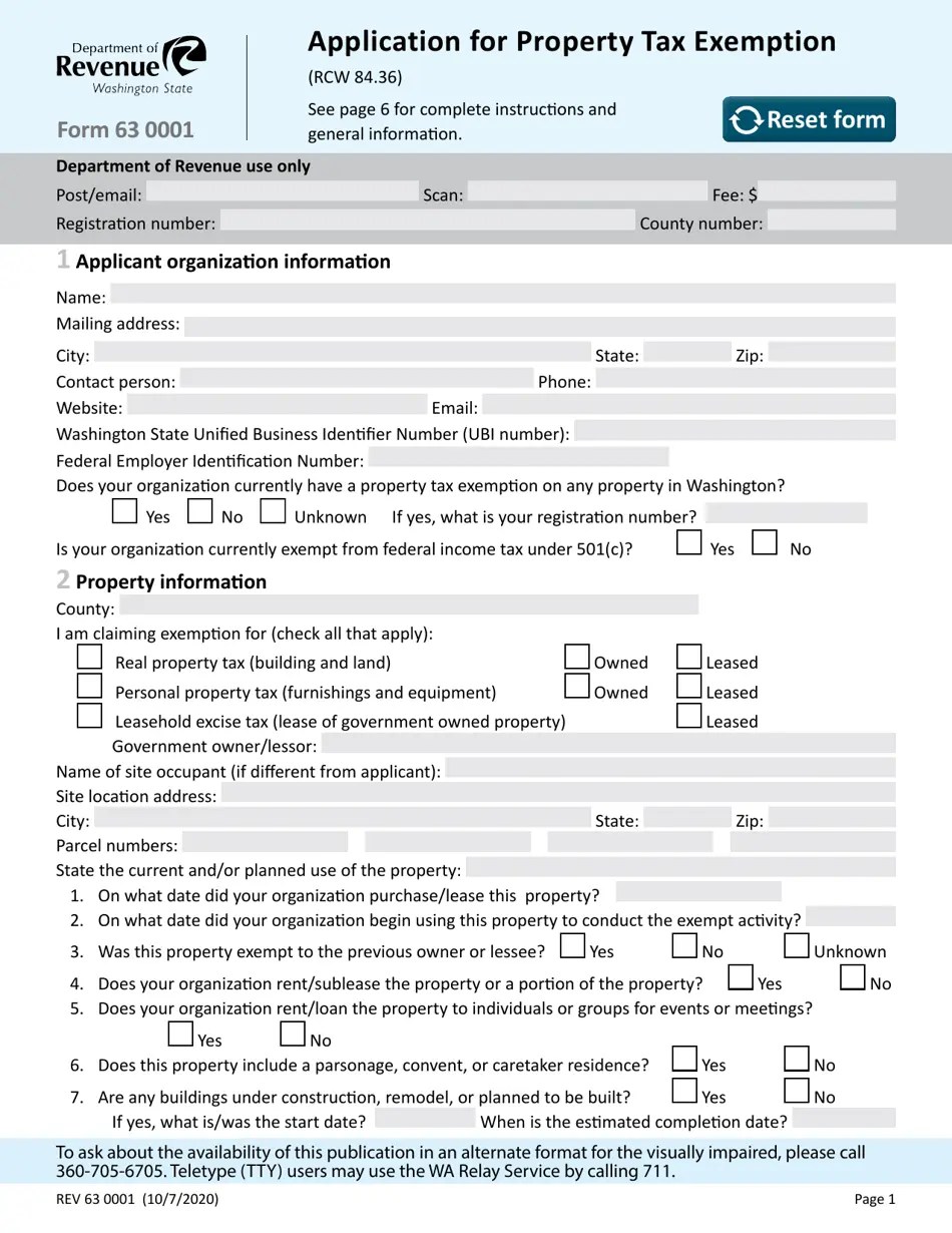 Form REV63 0001 Fill Out, Sign Online and Download Fillable PDF