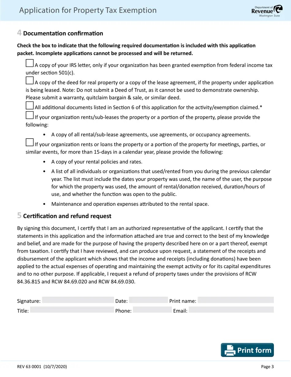 Form REV63 0001 Fill Out, Sign Online and Download Fillable PDF