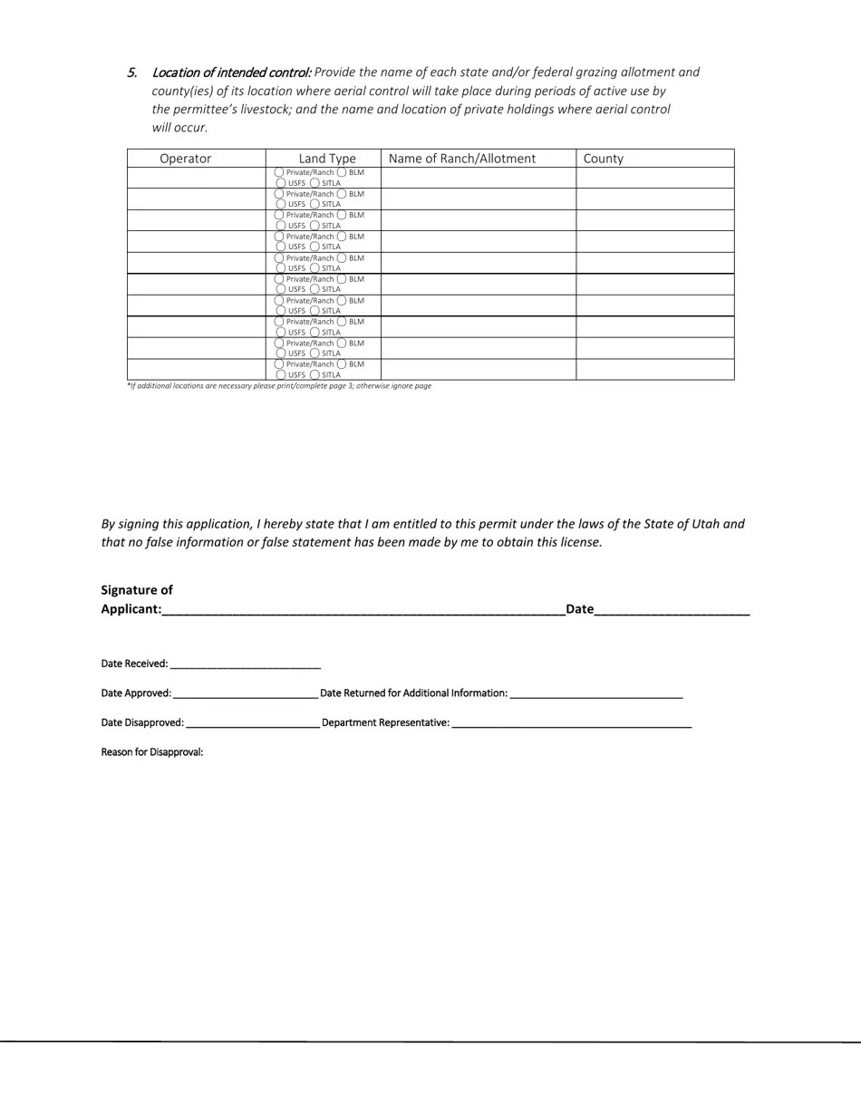 Utah Aerial Hunting Permit Fill Out, Sign Online and Download PDF