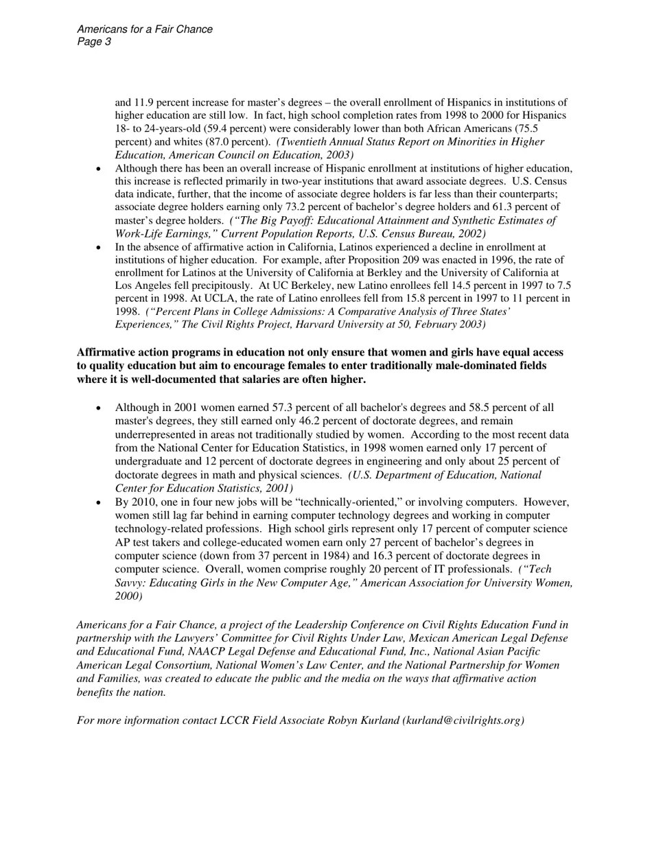 Affirmative Action Fact Sheets Americans for a Fair Chance Download