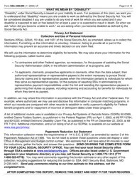 Form SSA-3368-BK Download Fillable PDF or Fill Online Disability Report