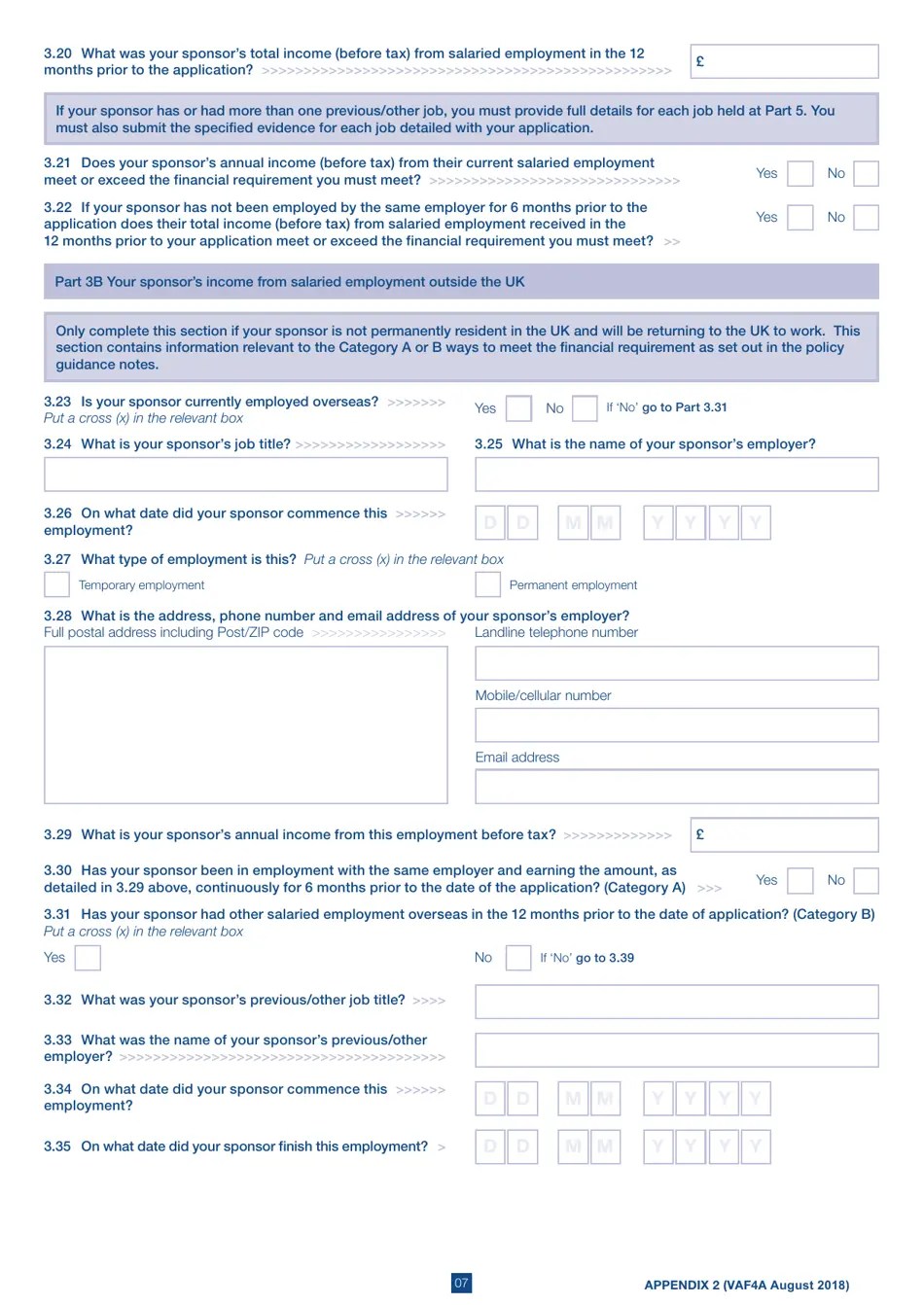 Form VAF4A Appendix 2 Fill Out, Sign Online and Download Printable