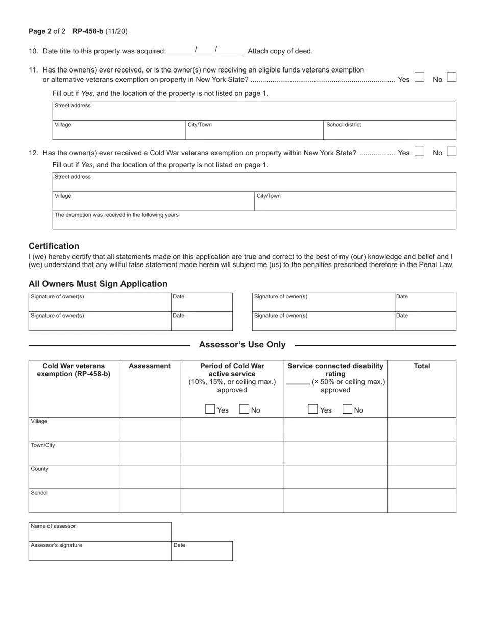 Form RP458B Download Fillable PDF or Fill Online Application for Cold