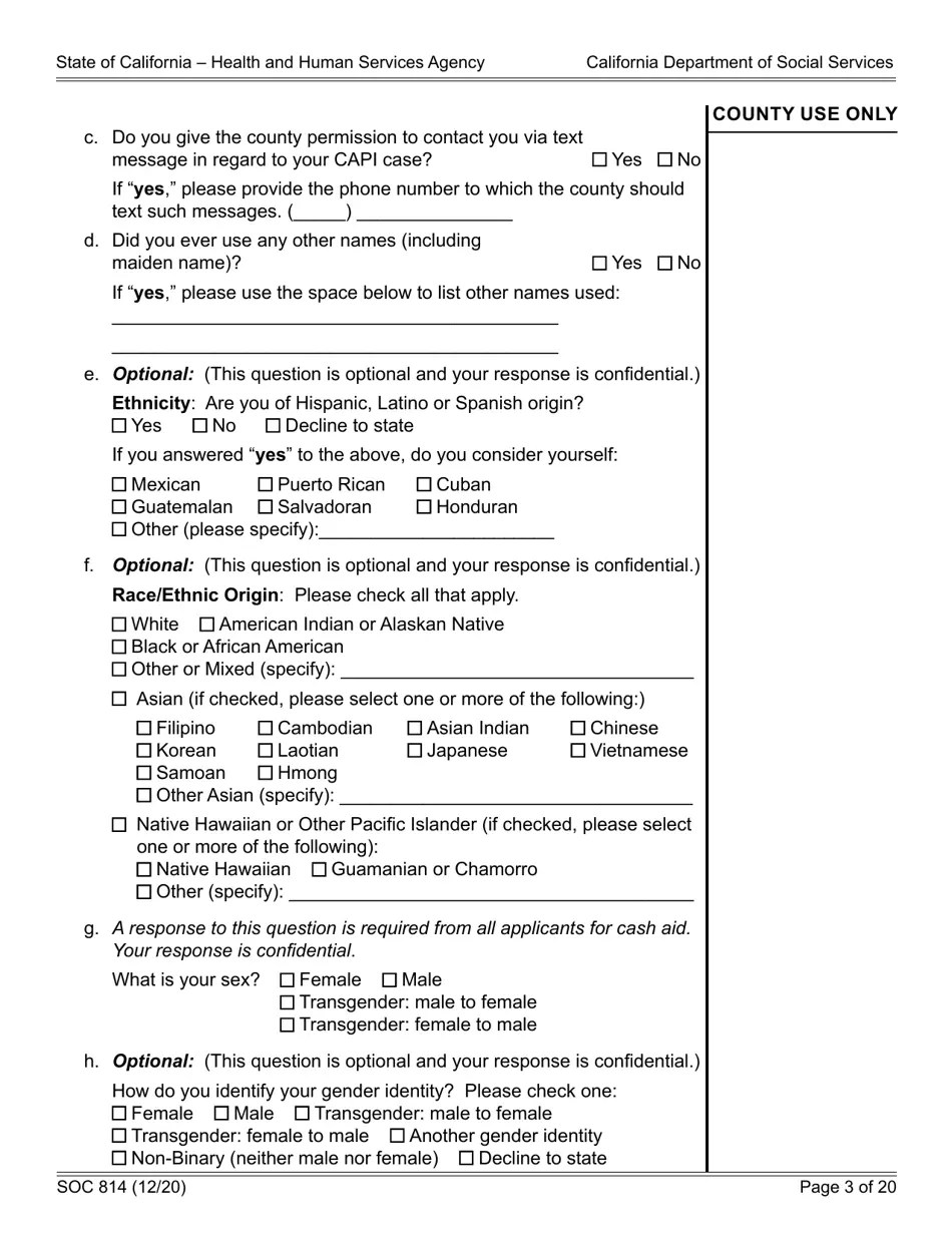 Form SOC814 Download Fillable PDF or Fill Online Statement of Facts Cash Assistance Program for
