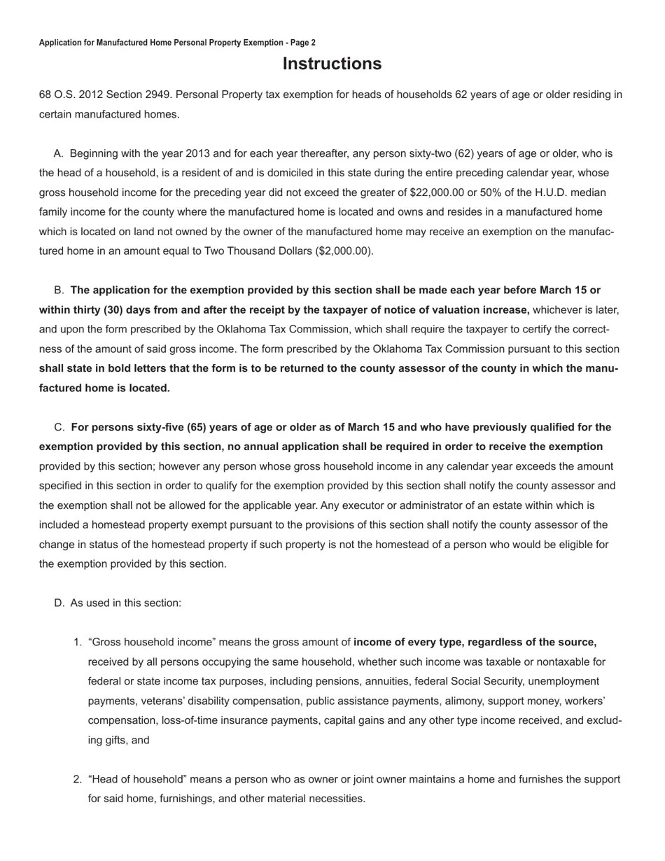 OTC Form 952 Download Fillable PDF or Fill Online Application for