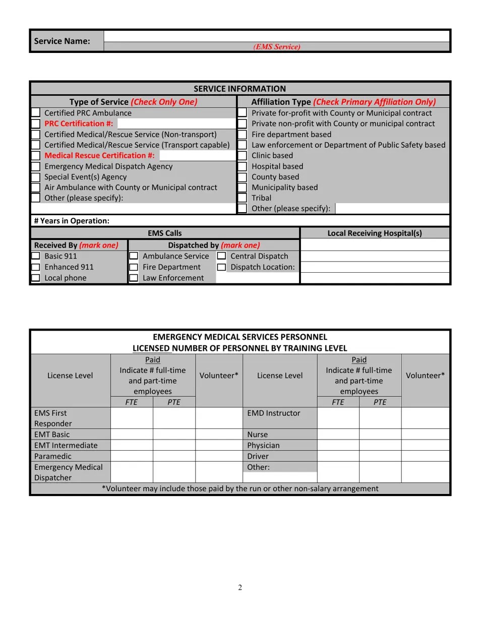 2022 New Mexico EMS Annual Service Report Fill Out, Sign Online and