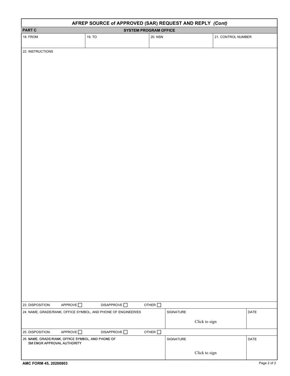 AMC Form 45 Download Fillable PDF or Fill Online Afrep Source of