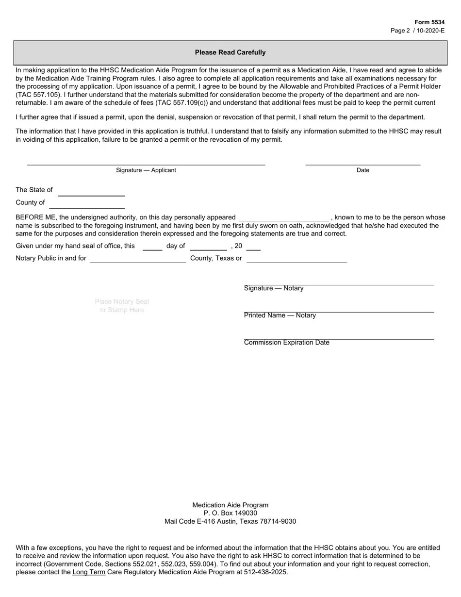 Form 5534 Fill Out, Sign Online and Download Fillable PDF, Texas
