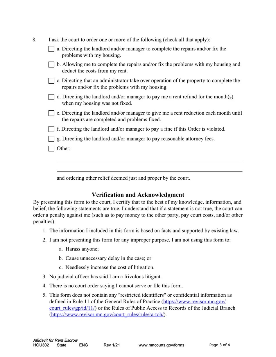 Form HOU302 Fill Out, Sign Online and Download Fillable PDF