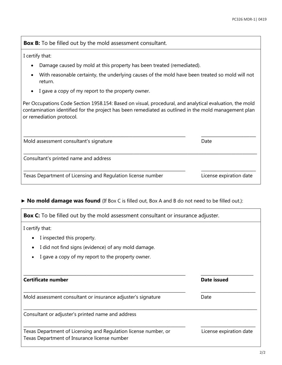 Form PC326 (MDR1) Download Printable PDF or Fill Online Certificate of