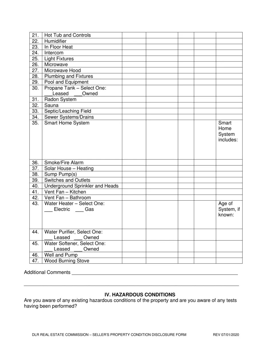 South Dakota Seller's Property Condition Disclosure Statement Fill