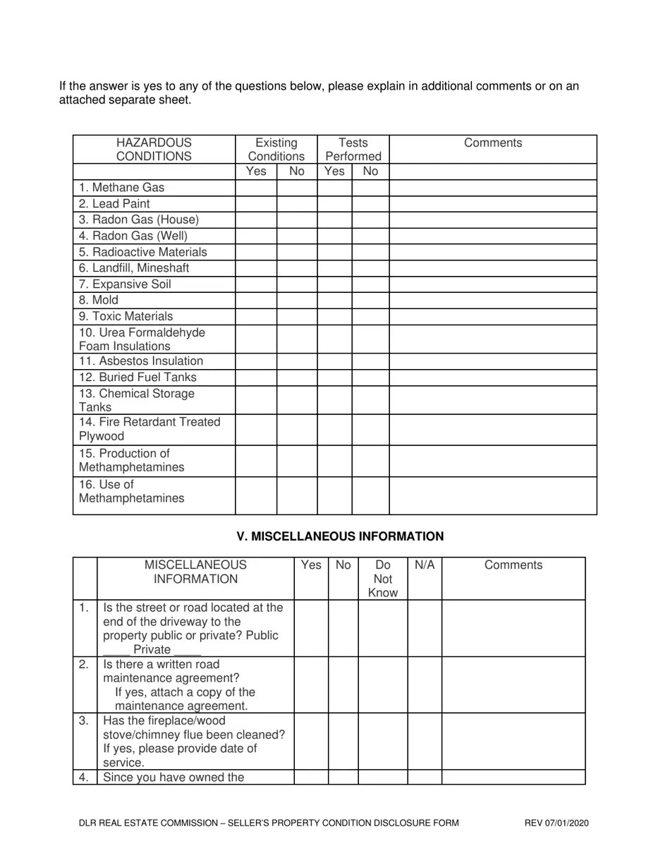 South Dakota Seller's Property Condition Disclosure Statement Fill