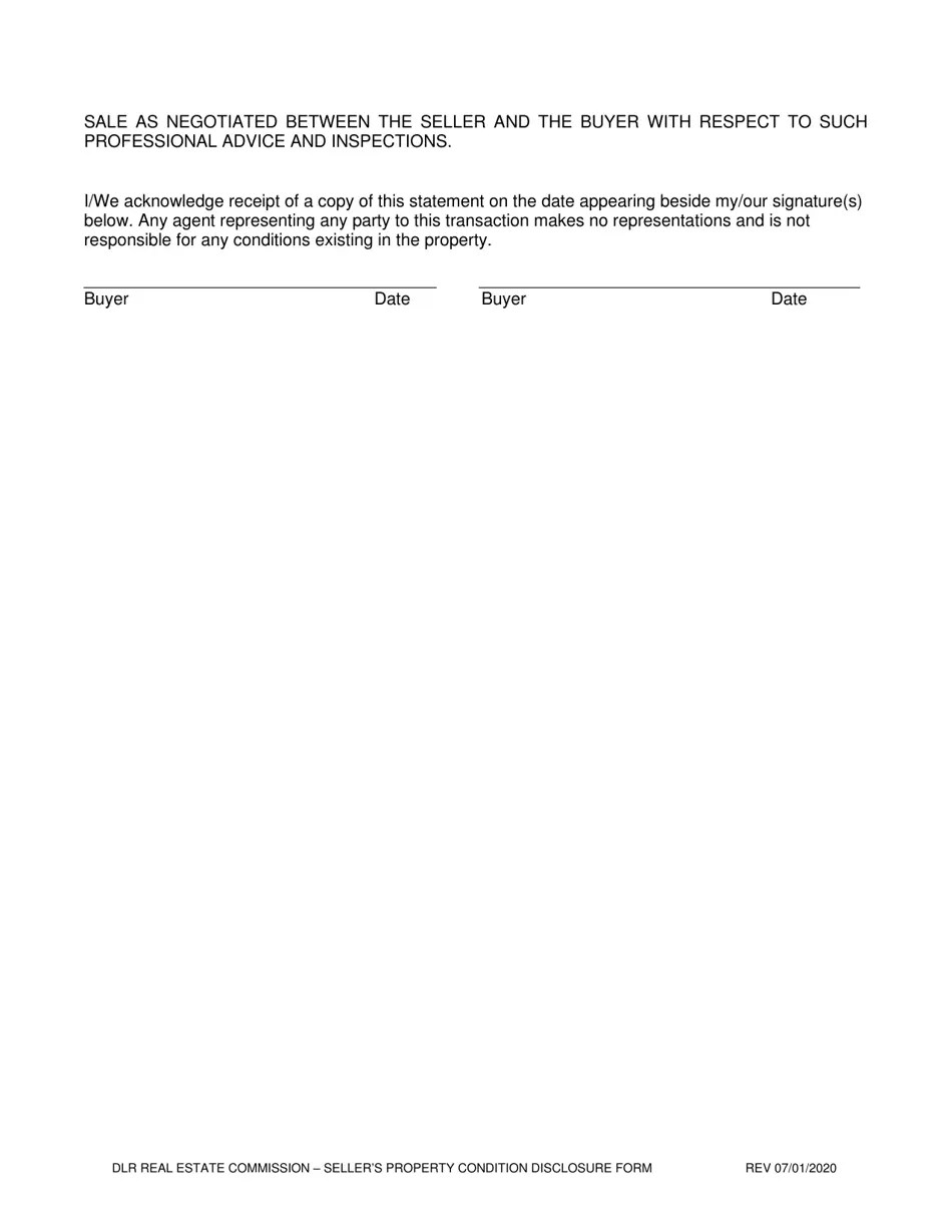 South Dakota Seller's Property Condition Disclosure Statement Fill