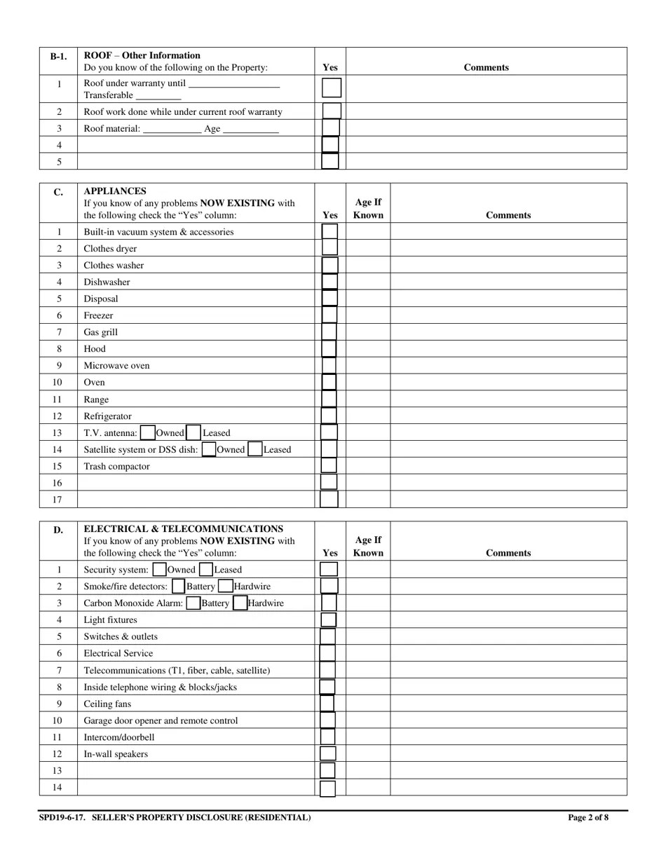 Colorado Seller's Property Disclosure (Residential) Download Fillable