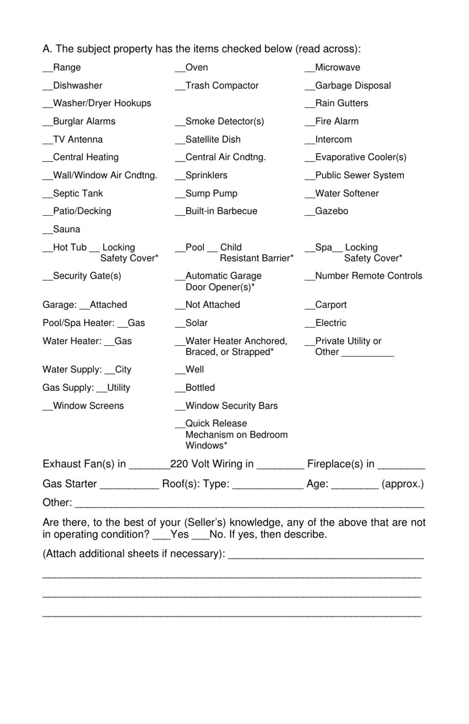 California Real Estate Transfer Disclosure Statement Fill Out, Sign