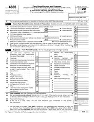 IRS Form 4835 Download Fillable PDF or Fill Online Farm Rental Income