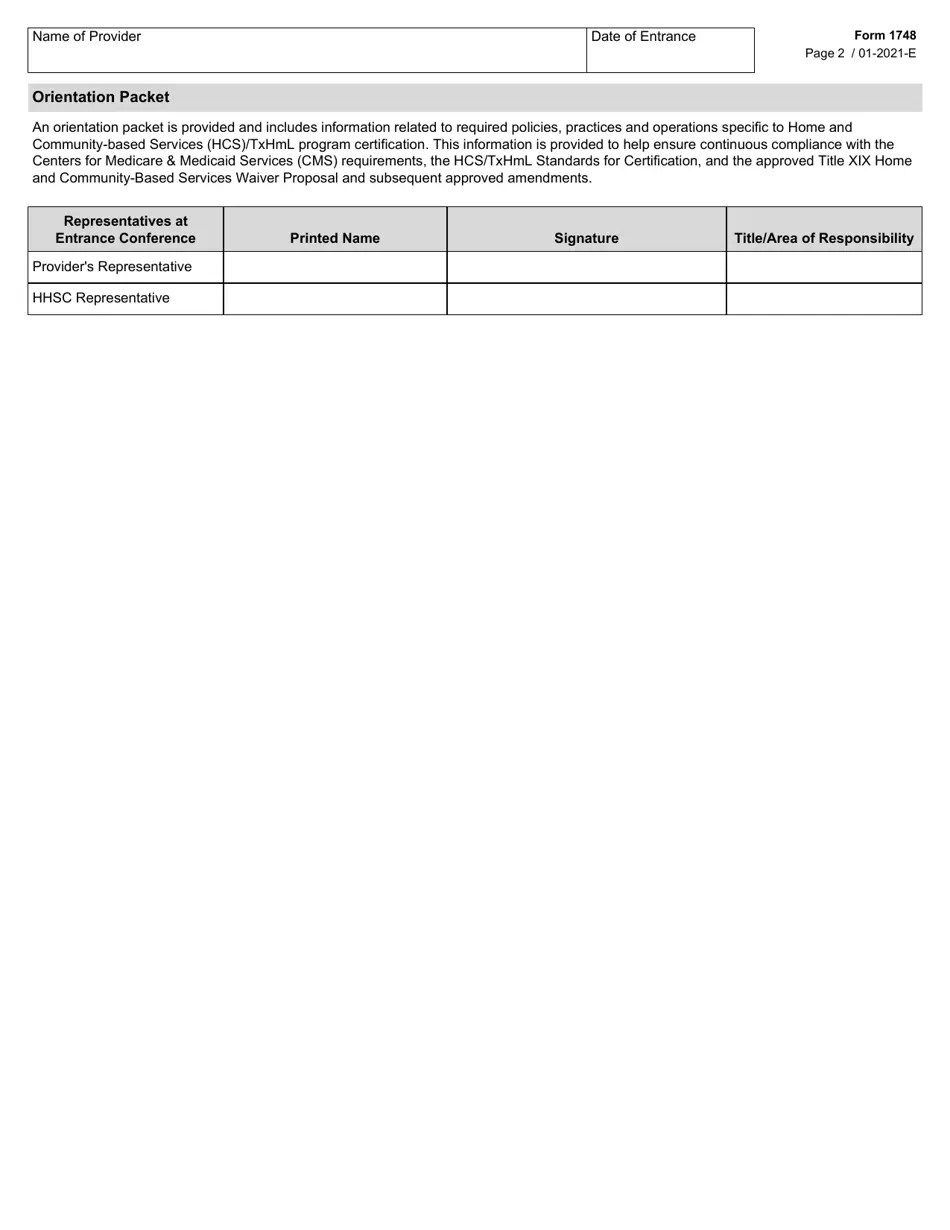 Form 1748 Download Fillable PDF or Fill Online Home and CommunityBased Services