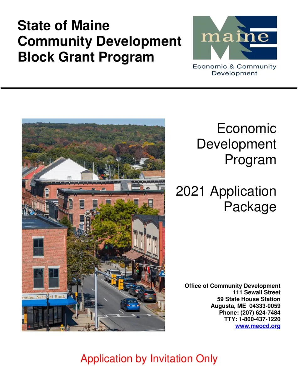 2021 Maine Economic Development Program Application Fill Out, Sign