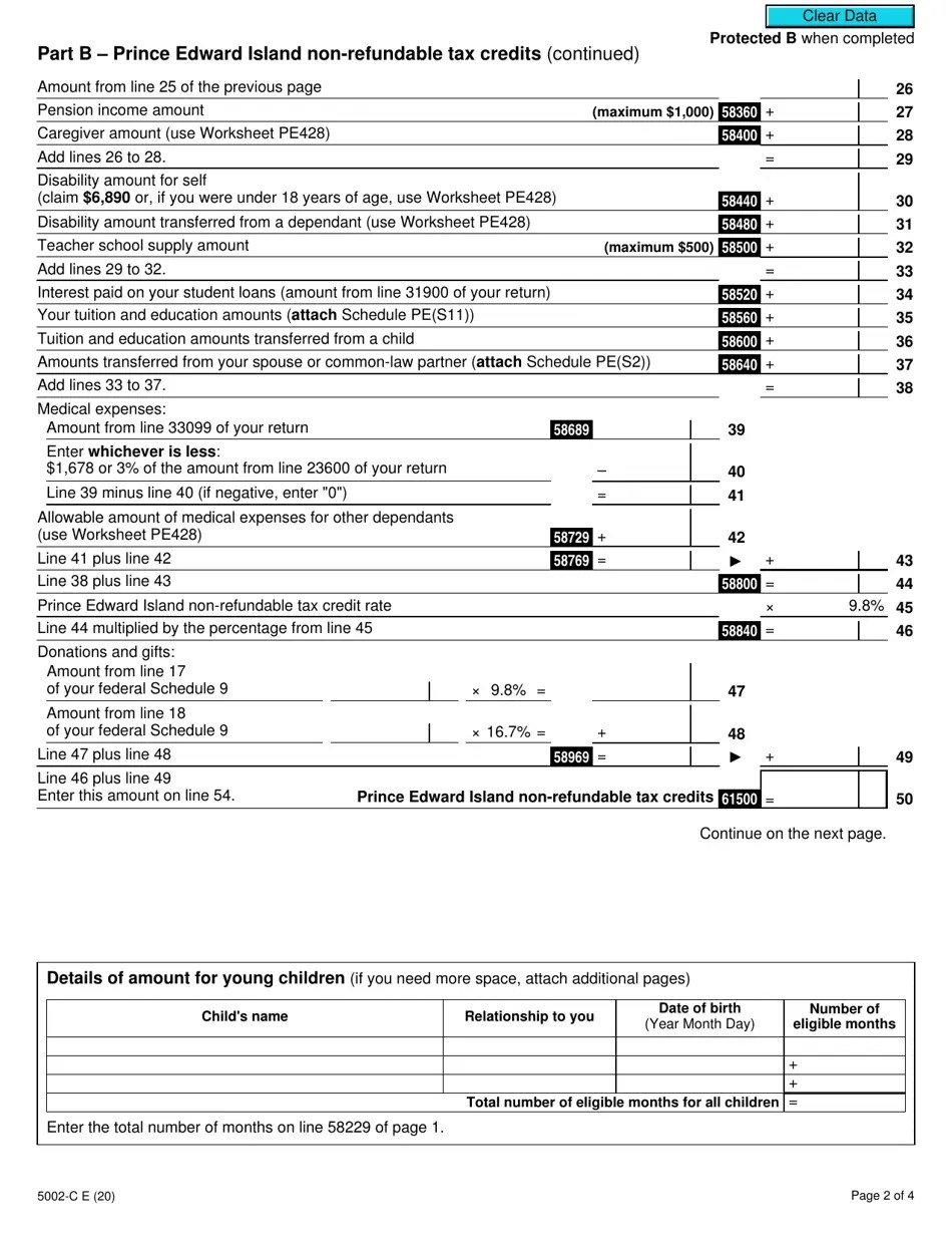 Form 5002C (PE428) 2020 Fill Out, Sign Online and Download