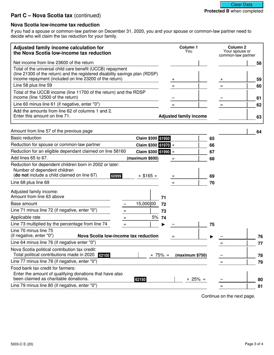 Form 5003C (NS428) 2020 Fill Out, Sign Online and Download