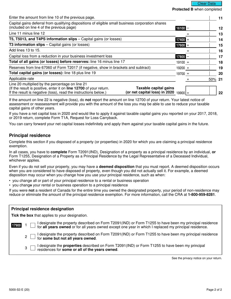 Form 5000S3 Schedule 3 2020 Fill Out, Sign Online and Download