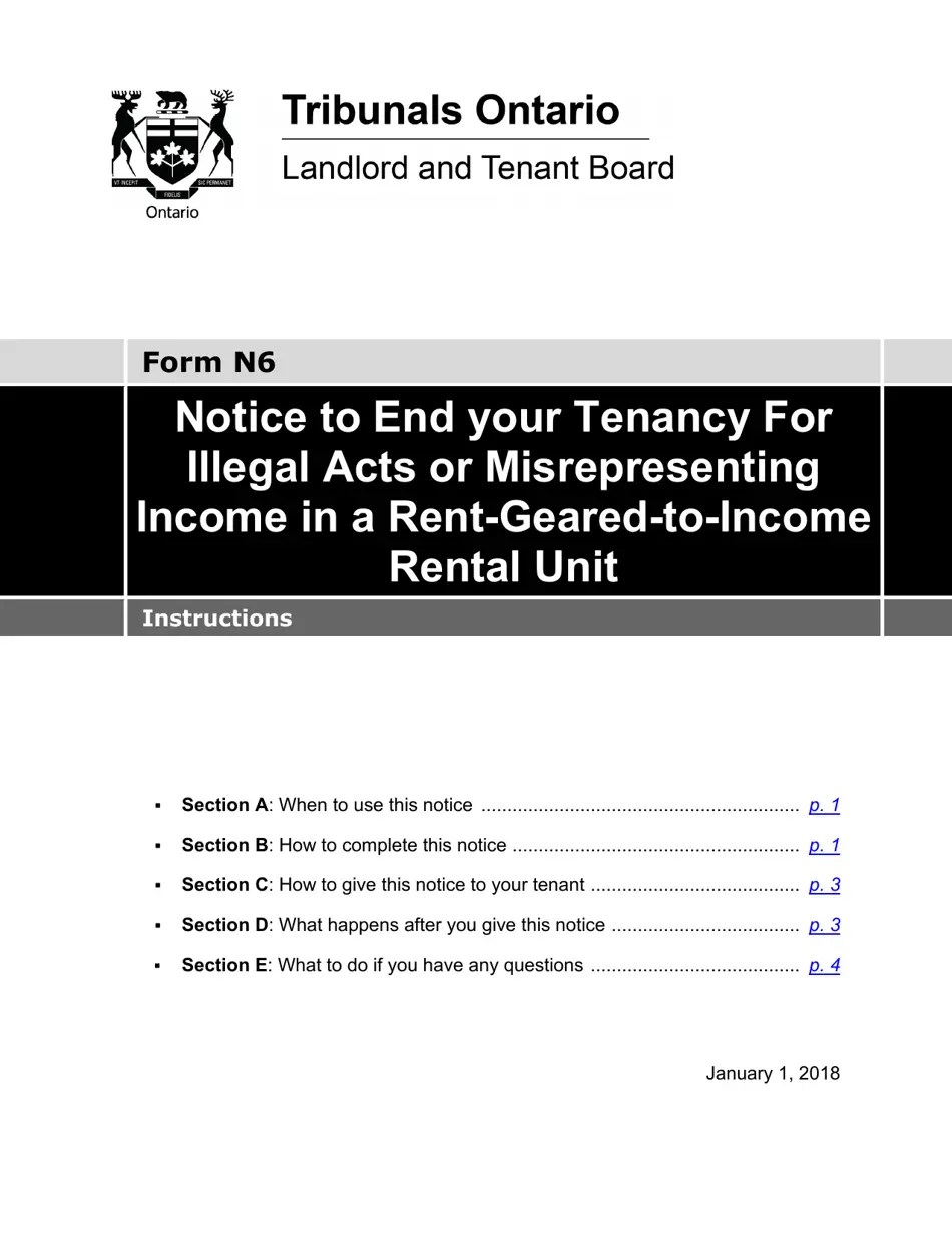 Download Instructions for Form N6 Notice to End Your Tenancy for
