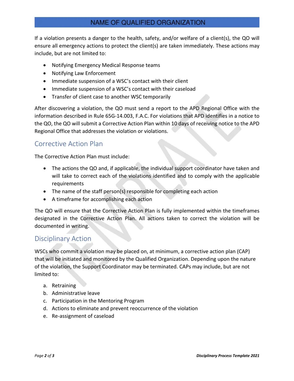 Florida Disciplinary Process Template Fill Out, Sign Online and