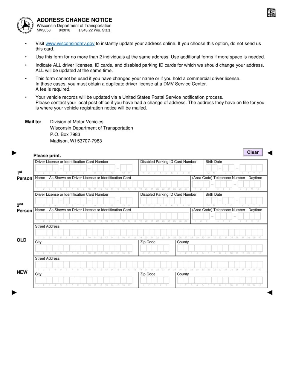Form MV3058 - Fill Out, Sign Online and Download Fillable PDF