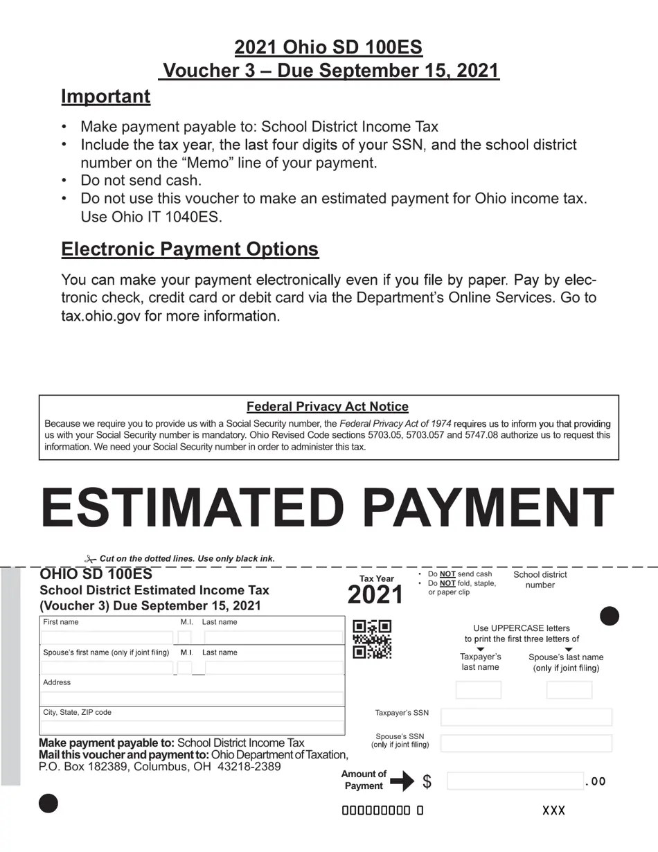 Form SD100ES 2021 Fill Out, Sign Online and Download Fillable PDF, Ohio Templateroller