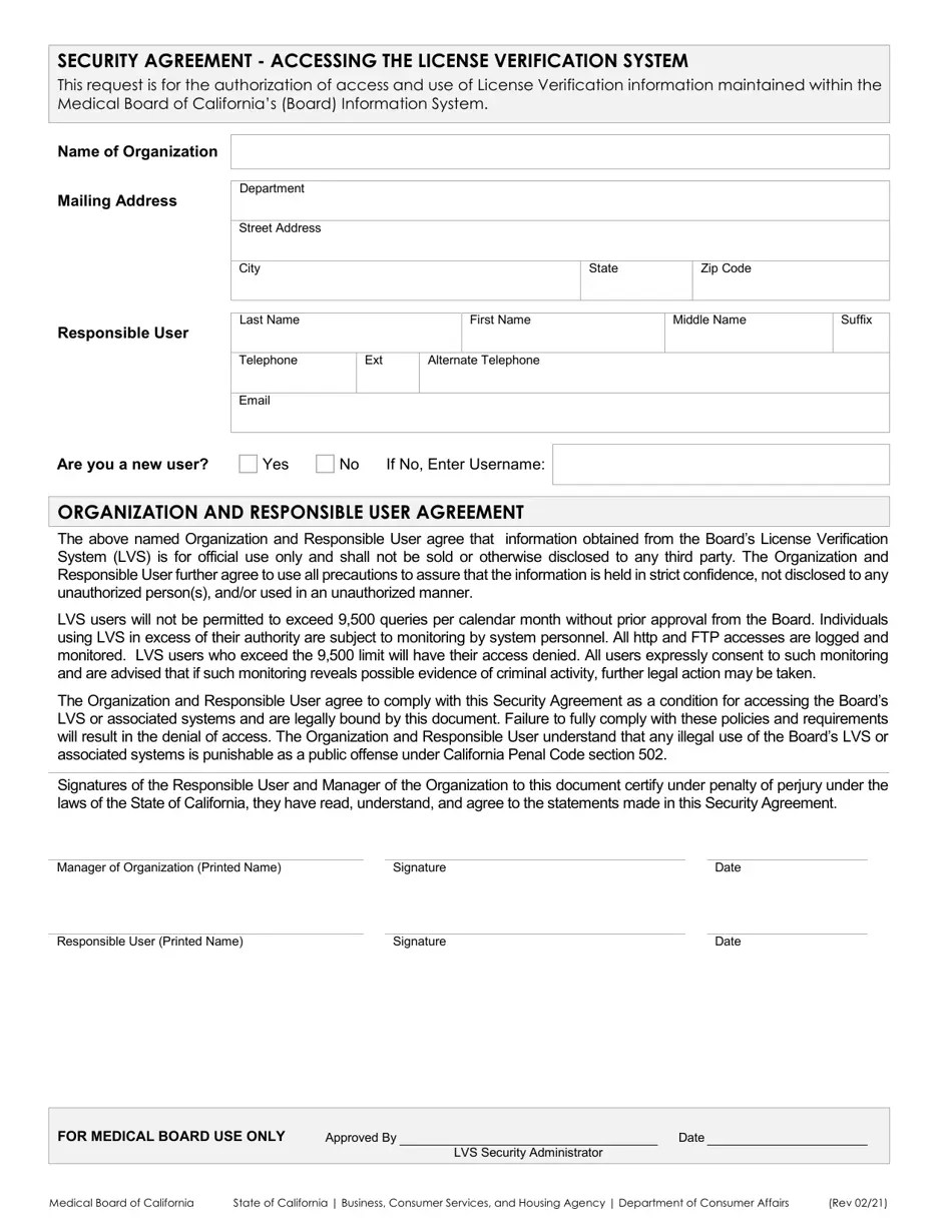 California License Verification System Subscription Form Fill Out