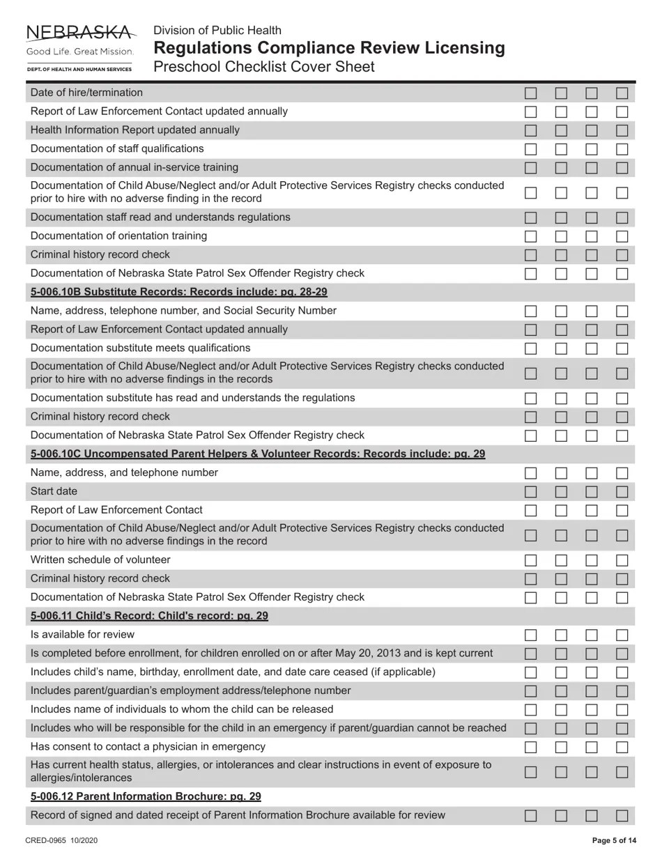 Form CRED0965 Fill Out, Sign Online and Download Fillable PDF