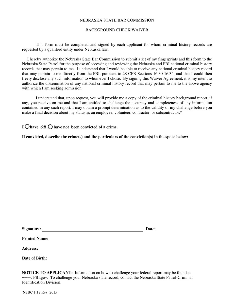Form NSBC112 Fill Out, Sign Online and Download Fillable PDF