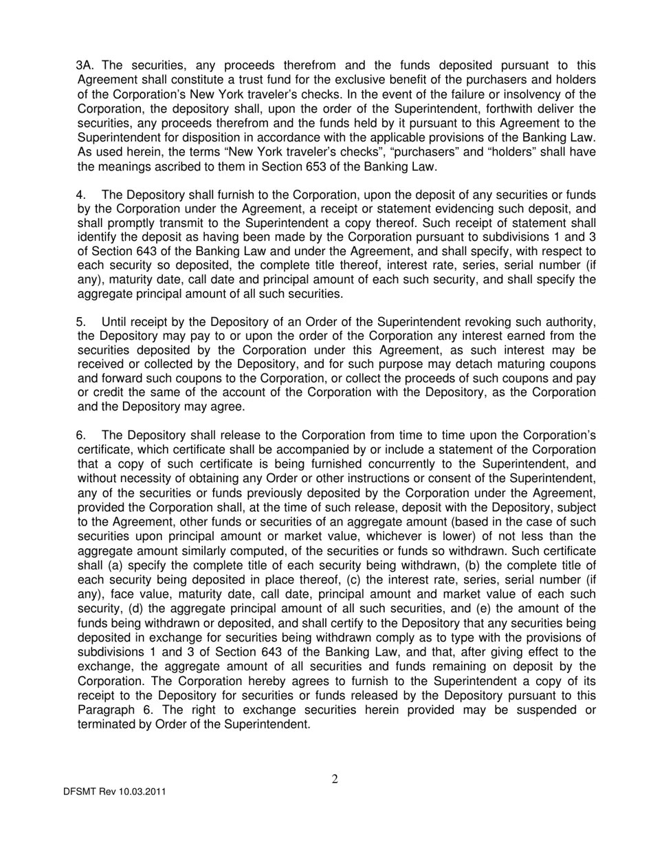 New York Deposit Agreement Fill Out, Sign Online and Download PDF