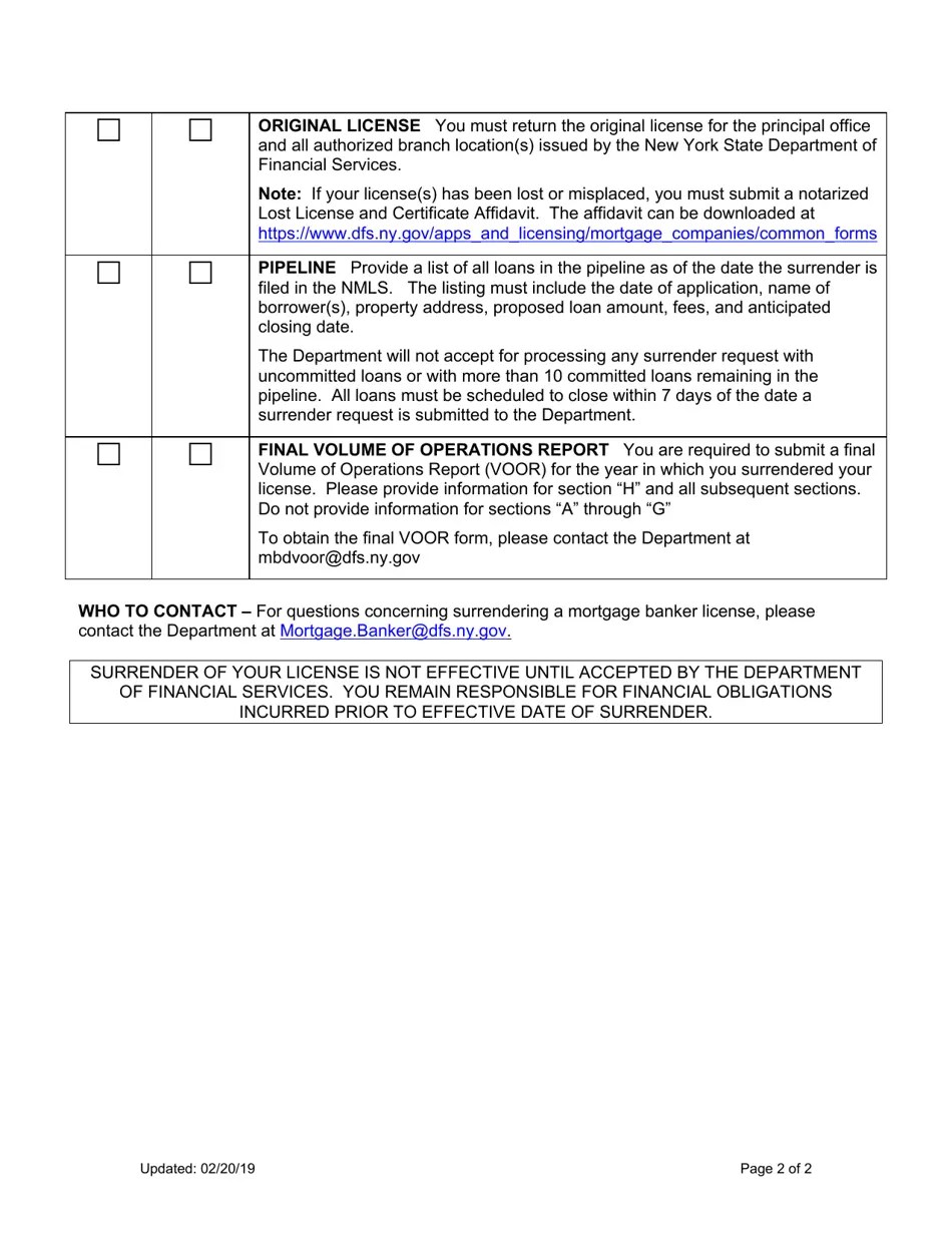 New York Mortgage Banker License Surrender Instructions Fill Out, Sign Online and Download PDF