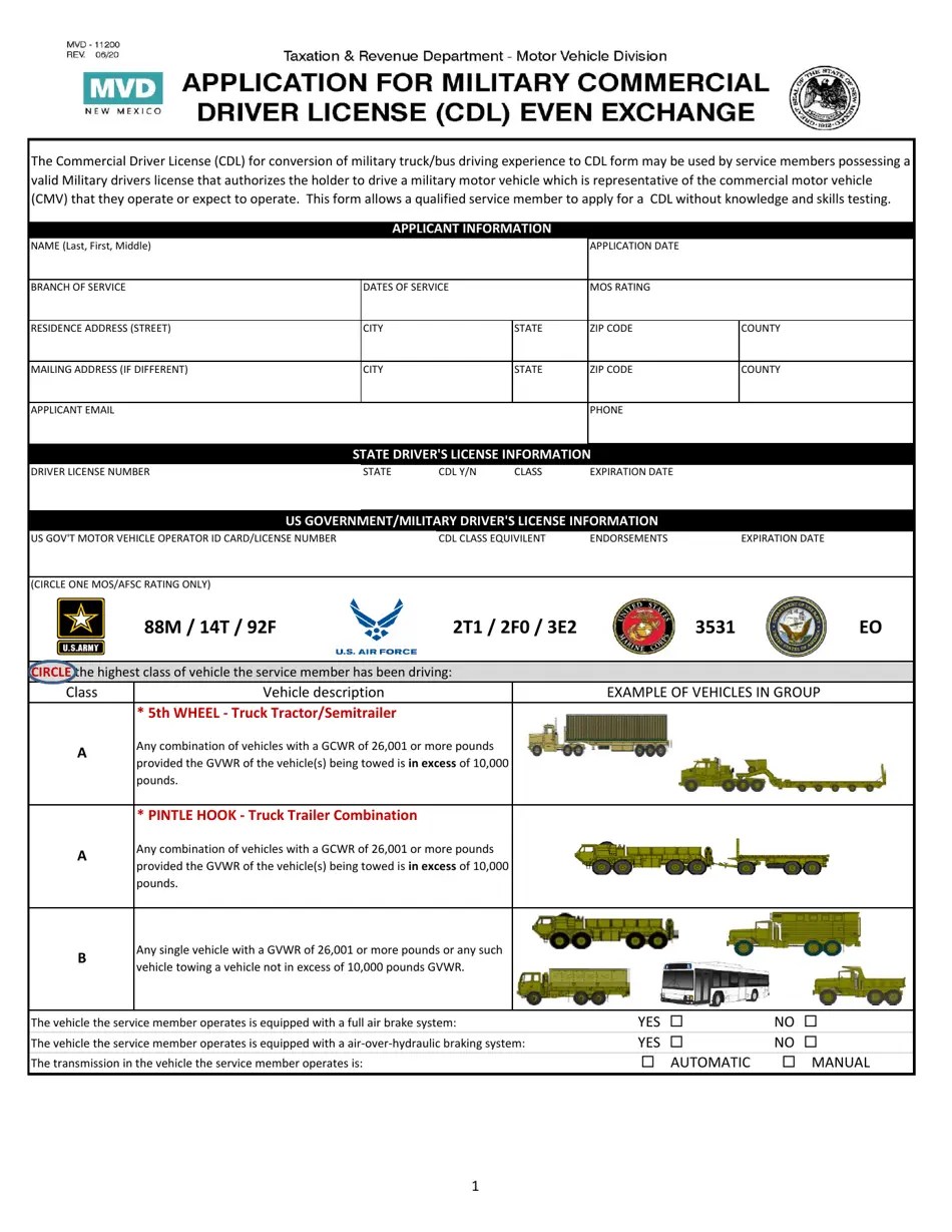 Form MVD11200 Fill Out, Sign Online and Download Printable PDF, New Mexico Templateroller