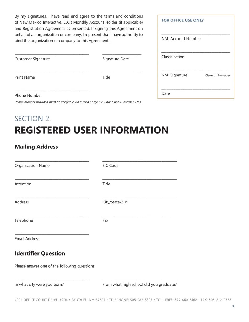 New Mexico Registration Agreement Fill Out, Sign Online and Download