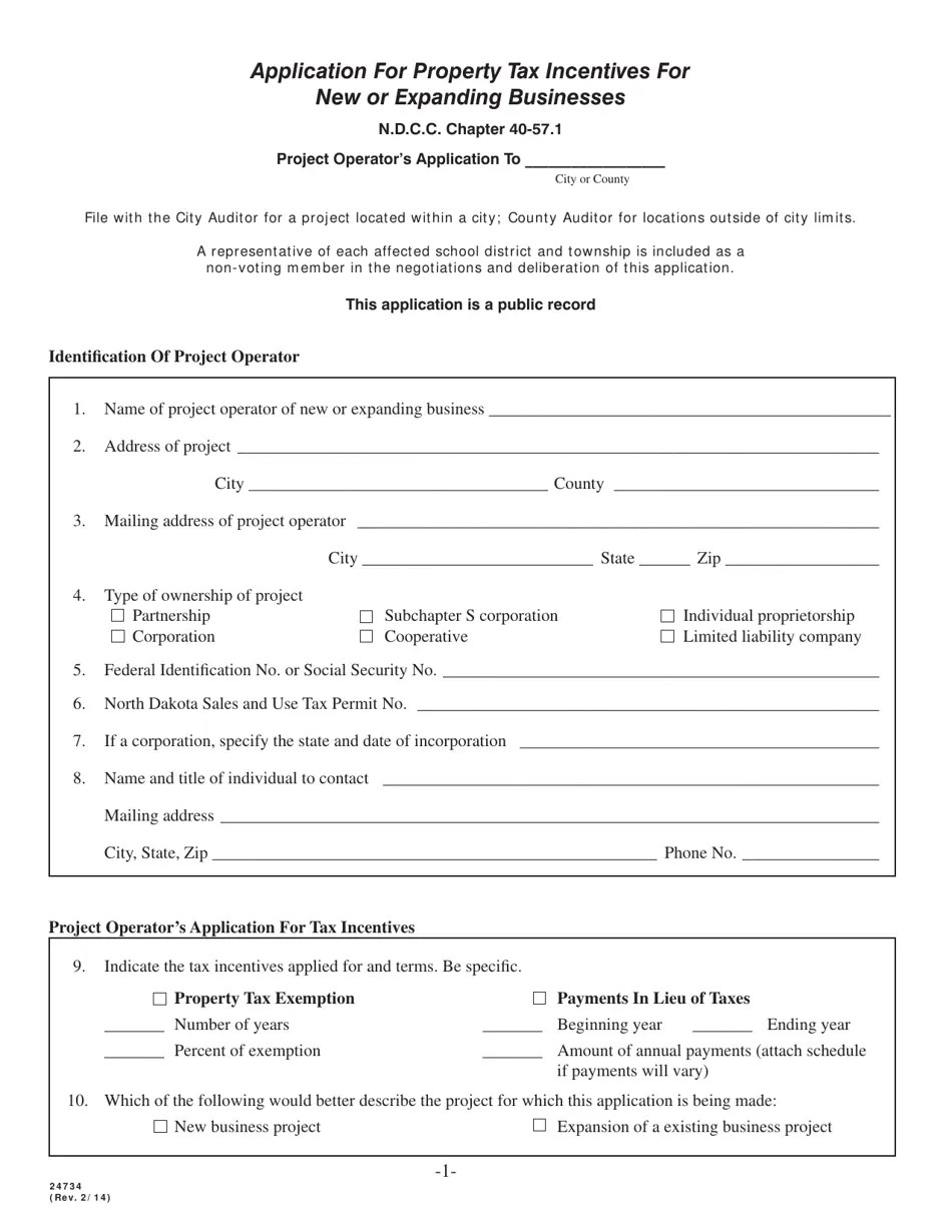 Form 24734 Fill Out, Sign Online and Download Fillable PDF, North
