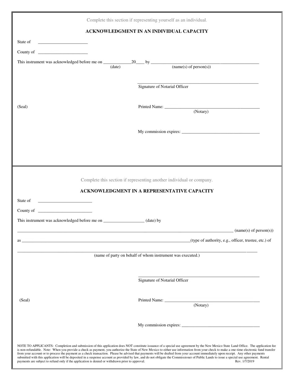 New Mexico Application for a Rule 5 (19.2.5 Nmac) Exploration Special