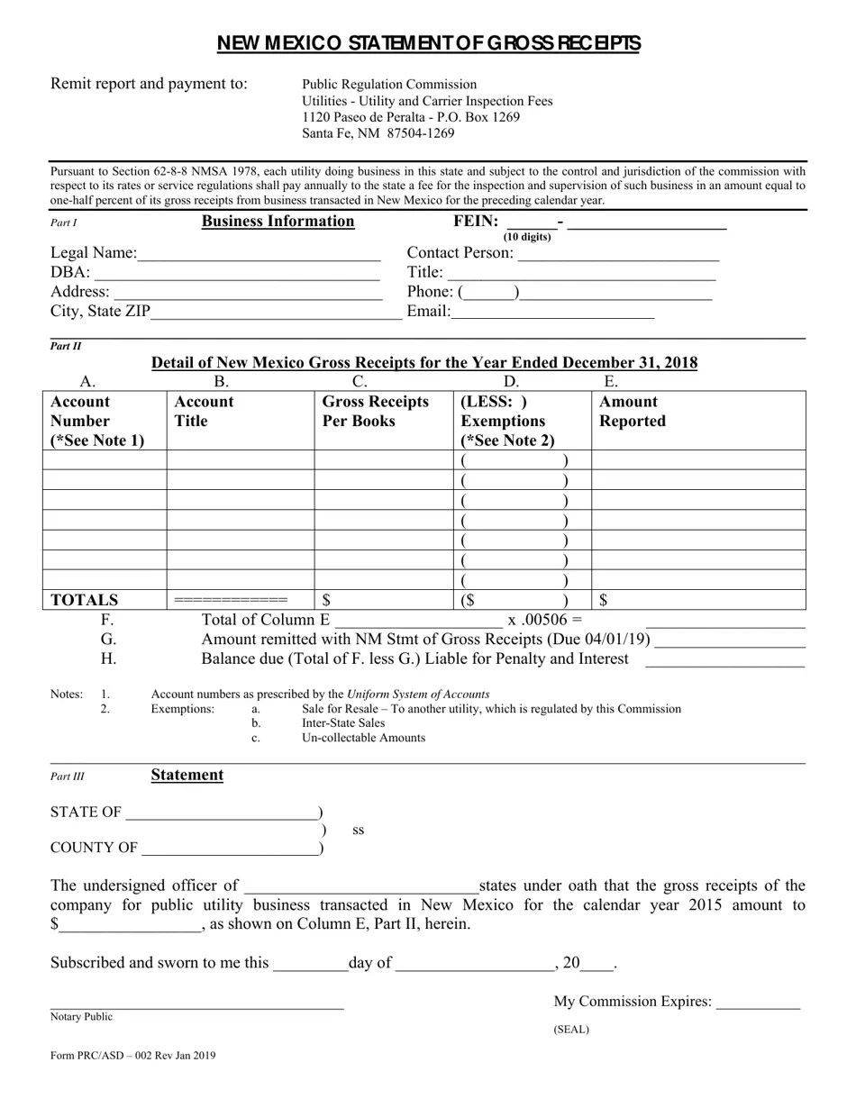 Form PRC/ASD002 Fill Out, Sign Online and Download Fillable PDF, New