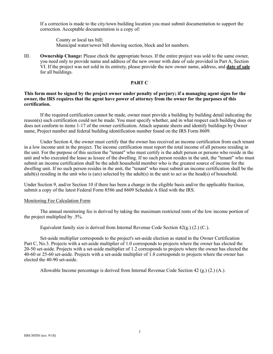 Download Instructions for Owner Certification for Low Housing Tax Credits PDF
