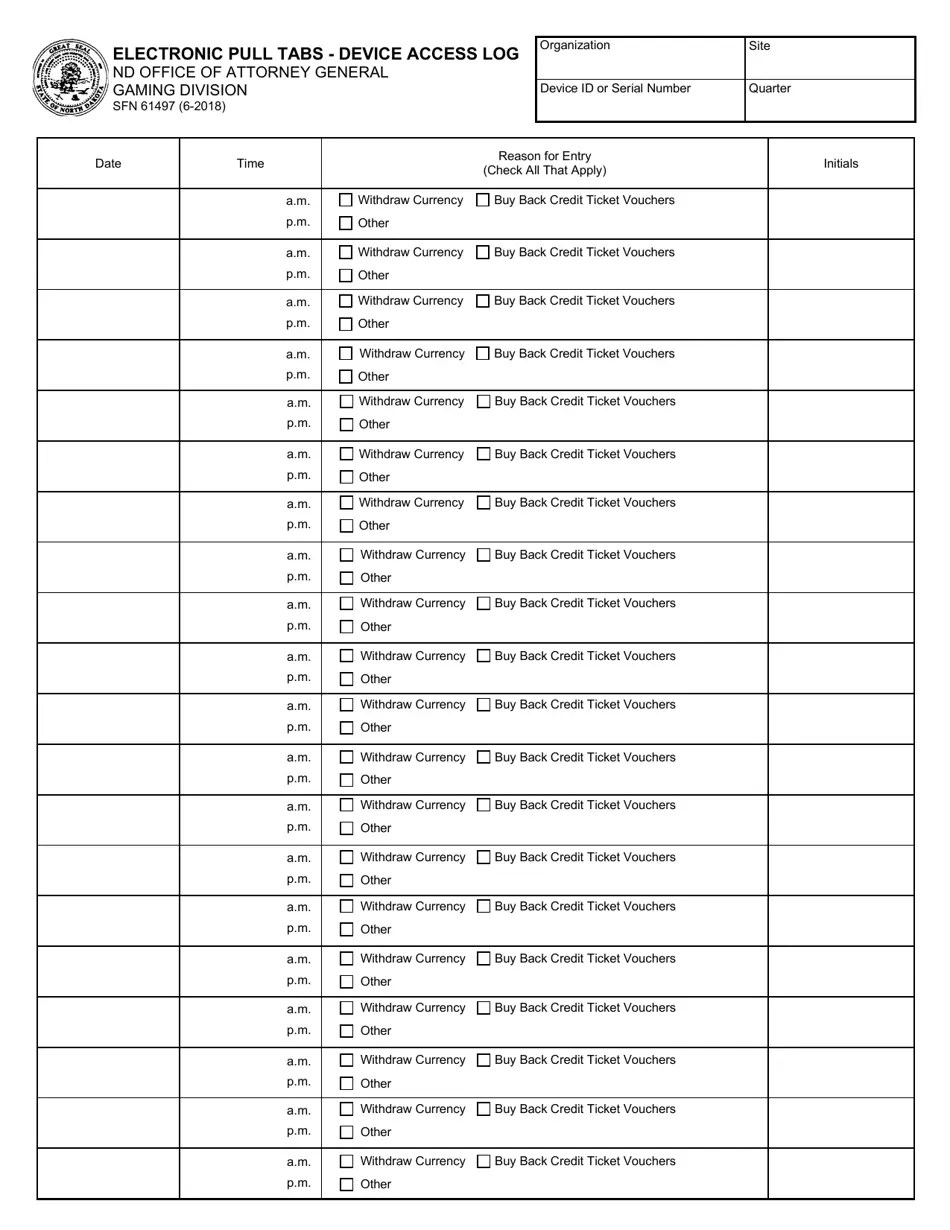 Form SFN61497 Fill Out, Sign Online and Download Printable PDF, North