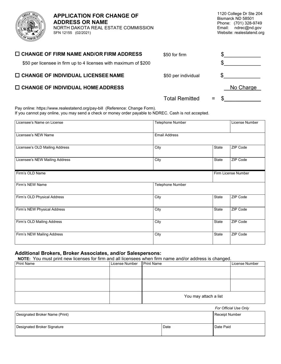 Form SFN12155 Fill Out, Sign Online and Download Fillable PDF, North