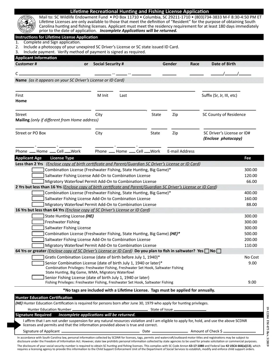 Form 1912204 (FM075) Fill Out, Sign Online and Download Fillable