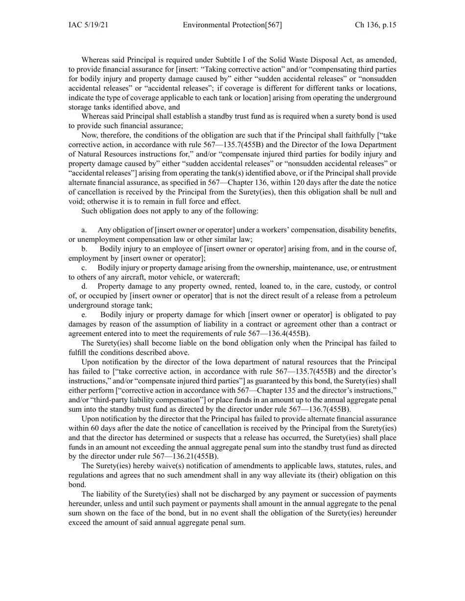 Iowa Chapter 136 Financial Responsibility for Underground Storage