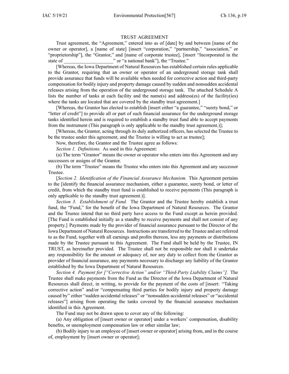 Iowa Chapter 136 Financial Responsibility for Underground Storage