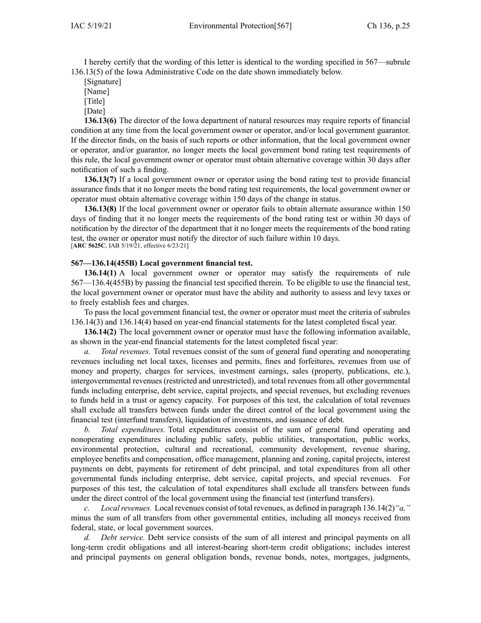 Iowa Chapter 136 Financial Responsibility for Underground Storage