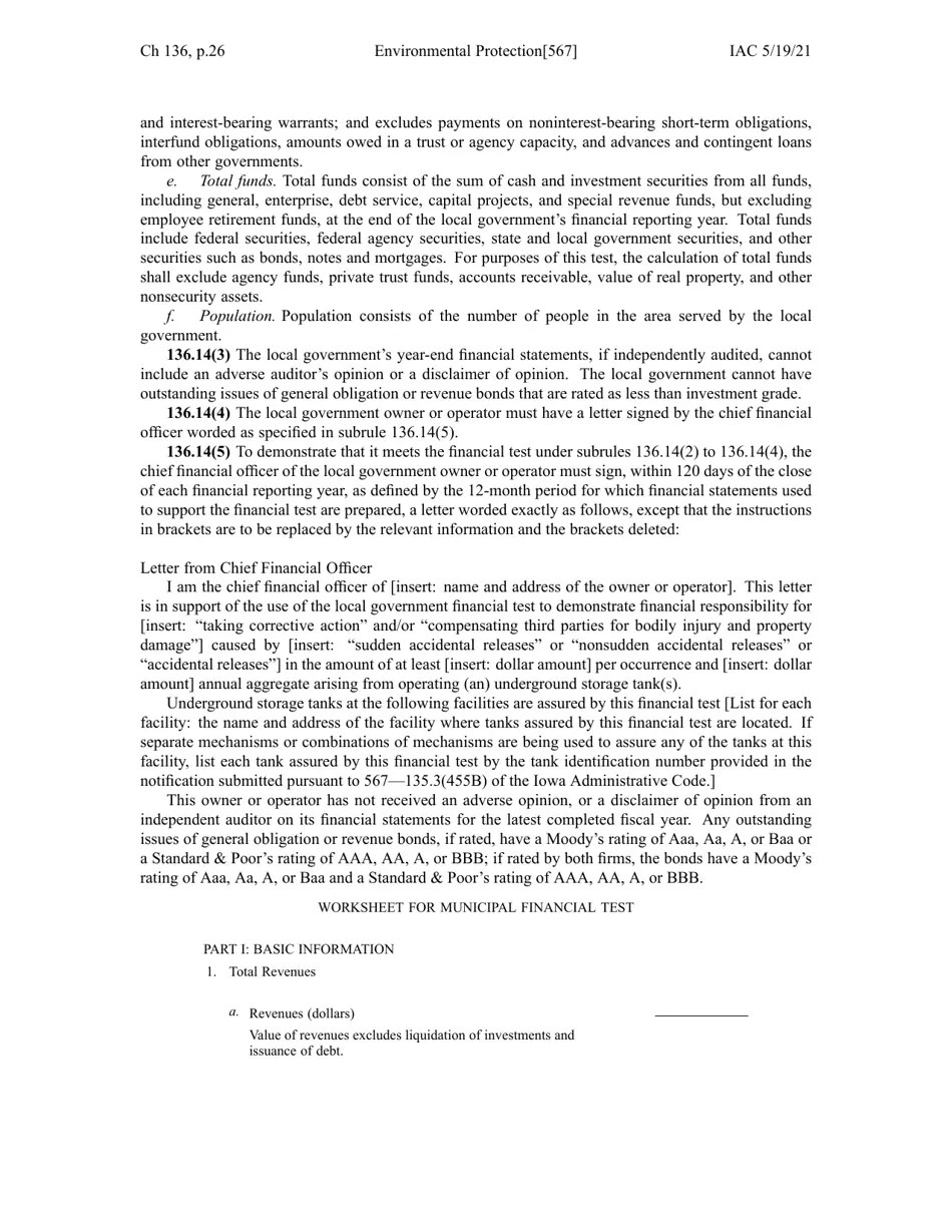 Iowa Chapter 136 Financial Responsibility for Underground Storage